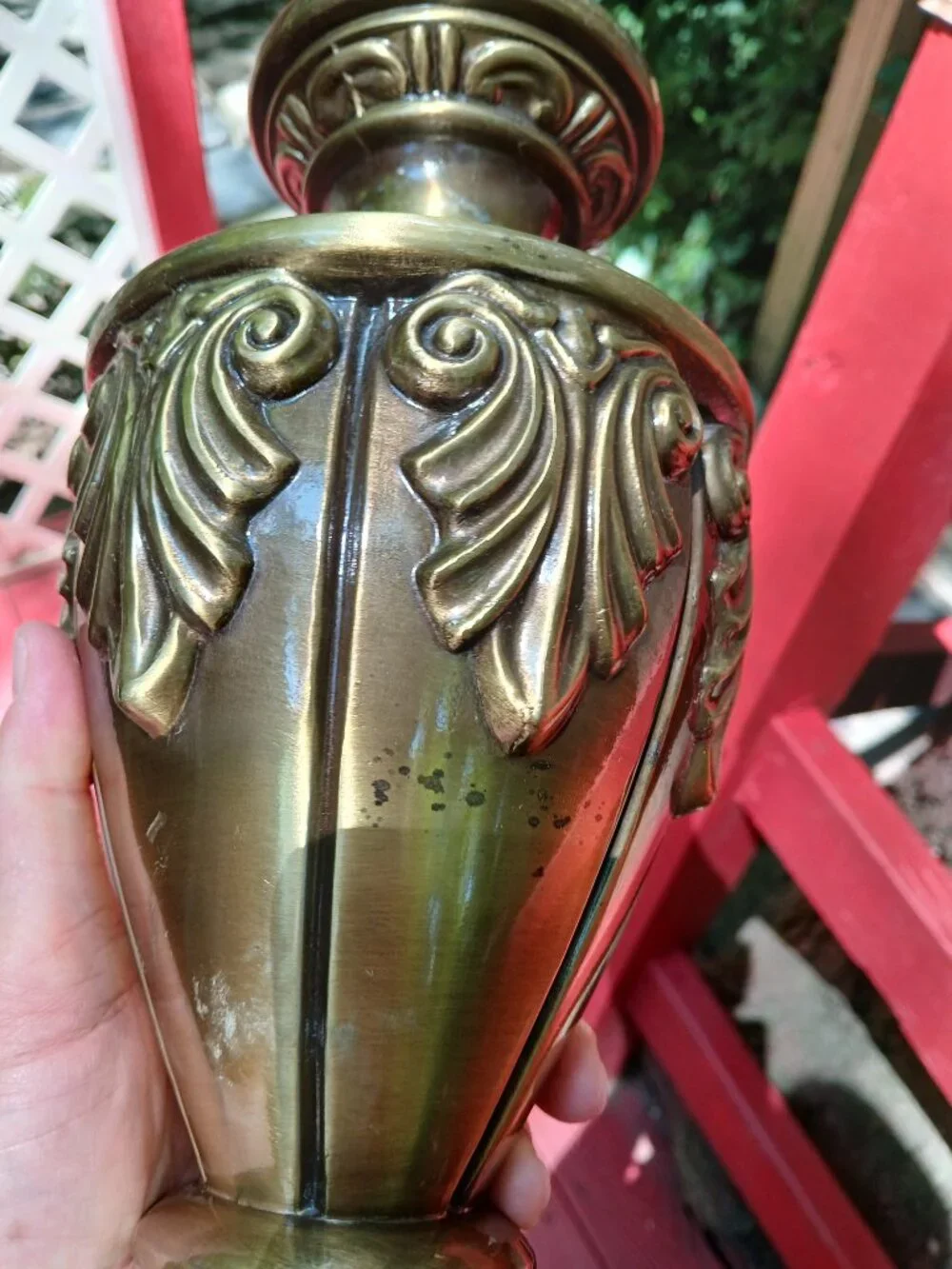 Vtg Stiffel Bronze Urn Shaped Table Lamp